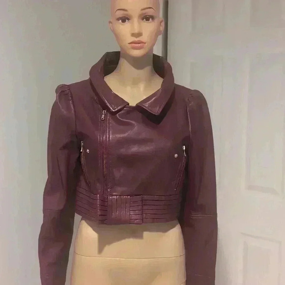 Red Valentino cropped leather jacket - Picture 5 of 17